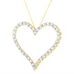 10k Yellow Gold Plated .925 Sterling Silver 3.0 cttw Round-Cut Diamond Open Heart Pendant Necklace (J-K Color, I1-I2 Clarity) - 18