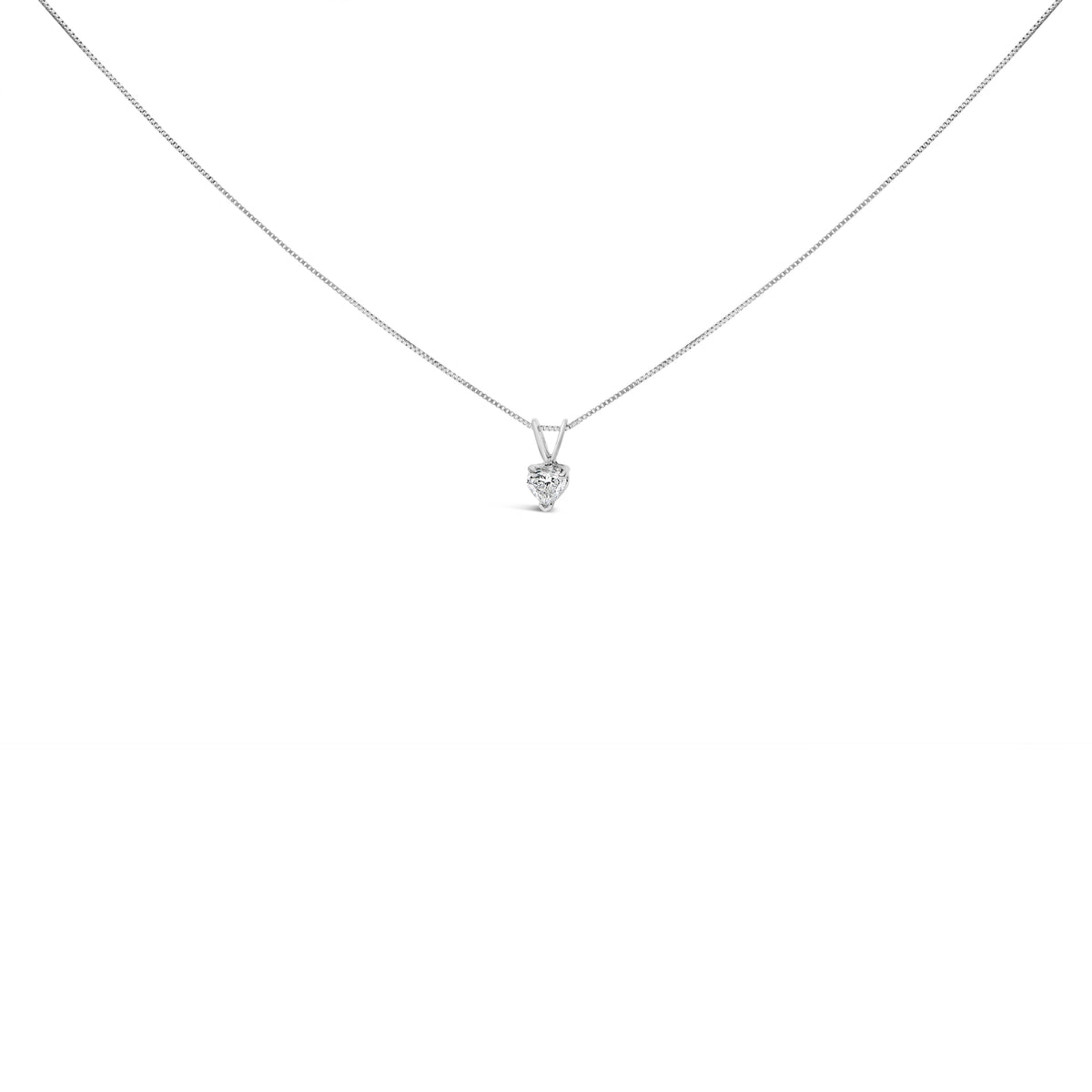 14K White Gold 3/8 Cttw Heart-Shaped Diamond Classic Solitaire 18