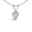 14K White Gold 1/5 Cttw 3-Prong Set Heart Shaped Solitaire Lab Grown Diamond 18
