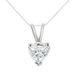 14K White Gold 1/5 Cttw 3-Prong Set Heart Shaped Solitaire Lab Grown Diamond 18