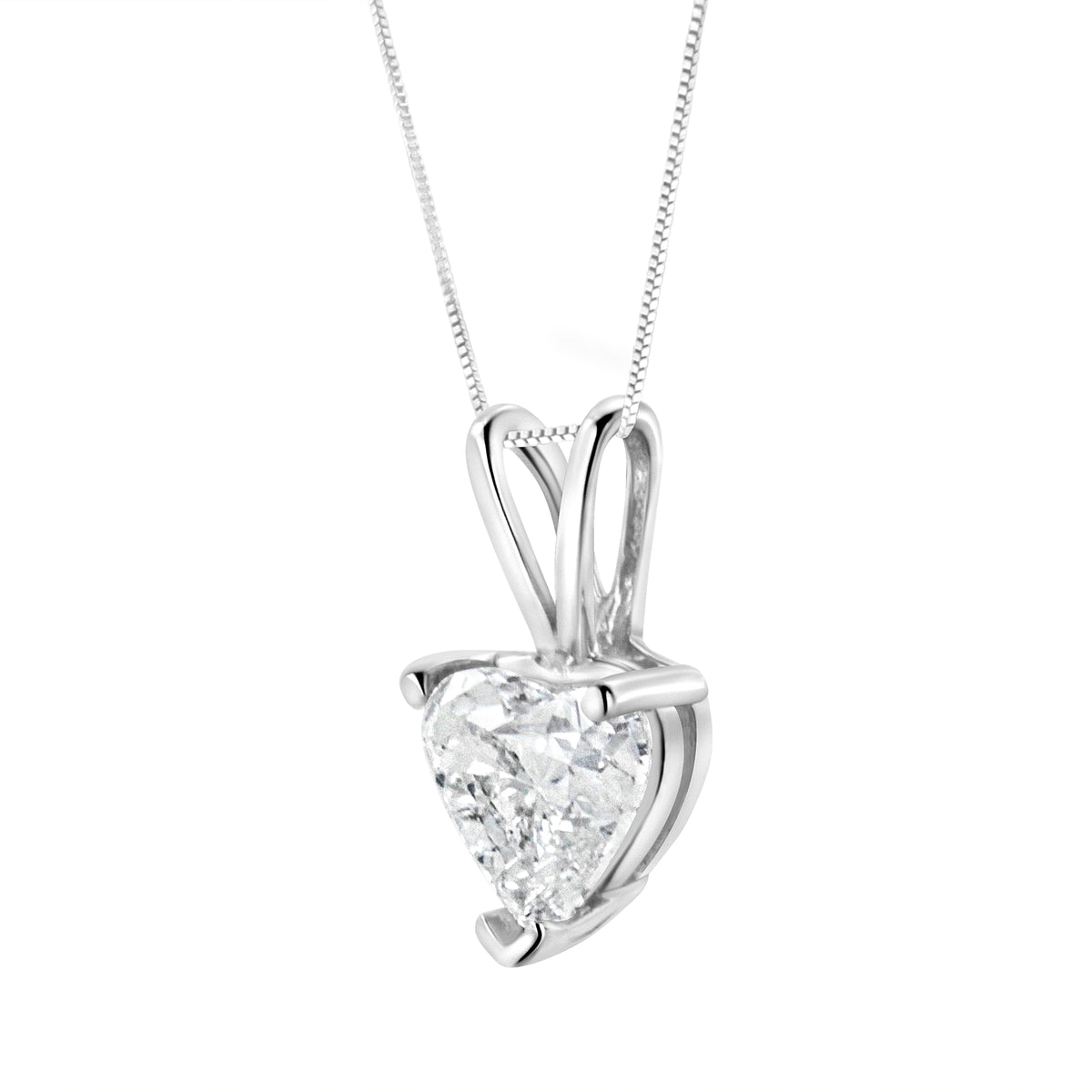 14K White Gold 3/8 Cttw Heart-Shaped Diamond Classic Solitaire 18