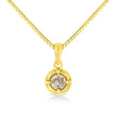 14K Yellow Gold Plated .925 Sterling Silver 1/2 Cttw Brilliant Round Cut Diamond Solitaire Milgrain 18