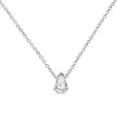 14K White Gold 1/2 Cttw Lab Grown Pear Shape Solitaire Diamond Pendent 18