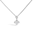 10K White Gold 1/5 Cttw Diamond Geometric Design Pendant Necklace