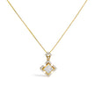 10K Yellow Gold 3/8 Cttw Princess Diamond Geometric Pendant Necklace