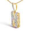 Men's 10K Yellow Gold 1 1/2 Cttw Diamond Letter N Initial Pendant Necklace