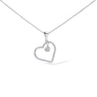 925 Sterling Silver 1/3ct TDW Diamond Heart Pendant Necklace