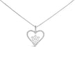 925 Sterling Silver 1/10ct TDW Diamond Heart Pendant Necklace 18