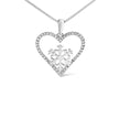 925 Sterling Silver 1/10ct TDW Diamond Heart Pendant Necklace 18