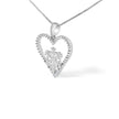 925 Sterling Silver 1/10ct TDW Diamond Heart Pendant Necklace 18