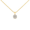 14K Yellow Gold 2.00 Cttw Brilliant Round-Cut Diamond 7 Stone Flower Cluster 18
