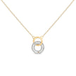 14K Yellow Gold Plated Sterling Silver 1/3 Cttw Diamond Interlocking Circles Necklace