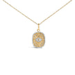 14K Yellow Gold Plated Sterling Silver 3/8 Cttw Diamond Evil Eye Pendant Necklace