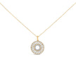 14K Yellow Gold Plated Sterling Silver 1 1/6 Cttw Diamond Sunburst Medallion Pendant Necklace