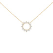 14K Yellow Gold Plated Sterling Silver 3/4 Cttw Diamond Starburst Pendant Necklace