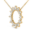 14K Yellow Gold Plated Sterling Silver 3/4 Cttw Diamond Starburst Pendant Necklace