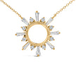 14K Yellow Gold Plated Sterling Silver 5/8 Cttw Diamond Open Starburst Pendant Necklace