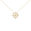 14K Yellow Gold Plated Sterling Silver 1.0 Cttw Diamond Compass Pendant Necklace