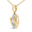 10K Yellow Gold Plated .925 Sterling Silver 1.0 Cttw Lab Grown Diamond Hexagon Halo Pendant Necklace