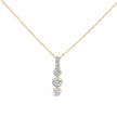 10K Yellow Gold Plated Silver 1 1/2 Cttw Lab Grown Diamond Bezel Set Vertical Drop Pendant Necklace