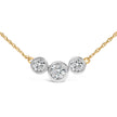 10K Yellow Gold Plated Sterling Silver 1.0 Cttw Lab Grown Diamond Bezel Station Necklace
