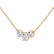 10K Yellow Gold Plated Sterling Silver 1.0 Cttw Lab Grown Diamond Bezel Station Necklace
