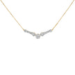 10K Yellow Gold Plated Sterling Silver 1 1/2 Cttw Lab Grown Diamond V Bar Necklace
