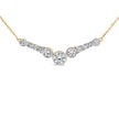 10K Yellow Gold Plated Sterling Silver 1 1/2 Cttw Lab Grown Diamond V Bar Necklace