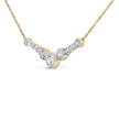 10K Yellow Gold Plated Sterling Silver 1 1/2 Cttw Lab Grown Diamond V Bar Necklace