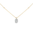 10K Yellow Gold Plated .925 Sterling Silver 1 1/2 Cttw Lab Grown Diamond Galaxy Halo Pendant Necklace