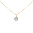 10K Yellow Gold Plated .925 Sterling Silver 2.0 Cttw Lab Grown Diamond Spoked Halo Pendant Necklace