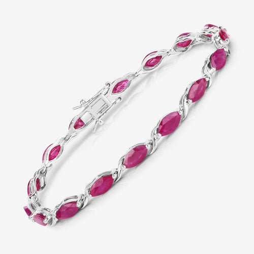 8.00 Carat Genuine Ruby 10K White Gold Bracelet - Bracelets - Custom Crafting Alliance, LLC