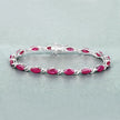 8.00 Carat Genuine Ruby 10K White Gold Bracelet - Bracelets - Custom Crafting Alliance, LLC