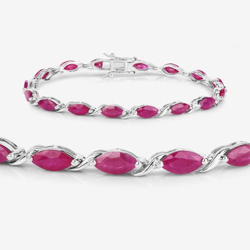 8.00 Carat Genuine Ruby 10K White Gold Bracelet - Bracelets - Custom Crafting Alliance, LLC