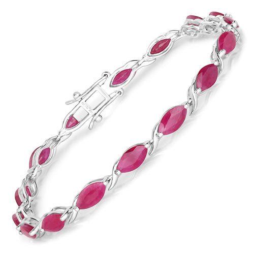 8.00 Carat Genuine Ruby 10K White Gold Bracelet - Bracelets - Custom Crafting Alliance, LLC