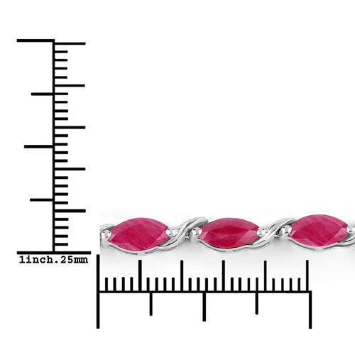 8.00 Carat Genuine Ruby 10K White Gold Bracelet - Bracelets - Custom Crafting Alliance, LLC