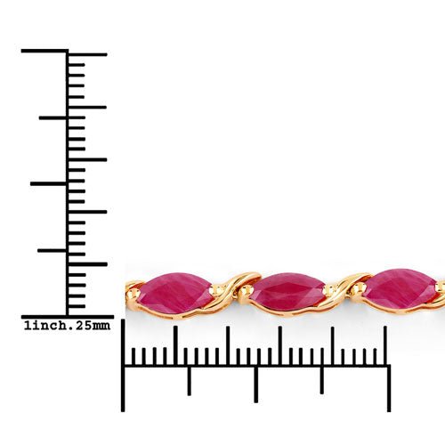 8.00 Carat Genuine Ruby 10K Yellow Gold Bracelet - Bracelets - Custom Crafting Alliance, LLC