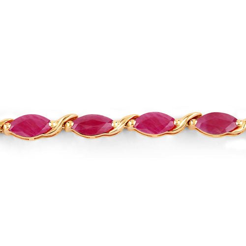 8.00 Carat Genuine Ruby 10K Yellow Gold Bracelet - Bracelets - Custom Crafting Alliance, LLC