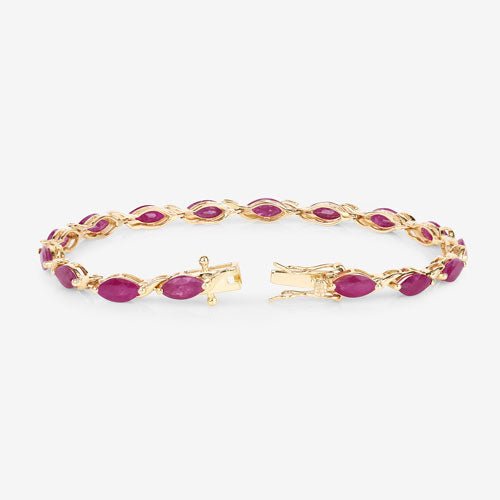 8.00 Carat Genuine Ruby 10K Yellow Gold Bracelet - Bracelets - Custom Crafting Alliance, LLC