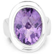 9.01 Carat Genuine Amethyst .925 Sterling Silver Ring