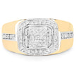 14K Yellow Gold Plated 0.29 Carat Genuine White Diamond .925 Sterling Silver Ring
