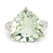 8.08 Carat Genuine Green Amethyst and White Topaz .925 Sterling Silver Ring - Rings - Custom Crafting Alliance, LLC