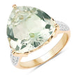 8.08 Carat Genuine Green Amethyst and White Topaz .925 Sterling Silver Ring - Rings - Custom Crafting Alliance, LLC