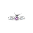 .925 Sterling Silver Oval Amethyst and Pear Blue Topaz with Diamond Accent Lariat 4â€-10â€ Adjustable Bolo Bracelet (H-I Color, SI1-SI2 Clarity)