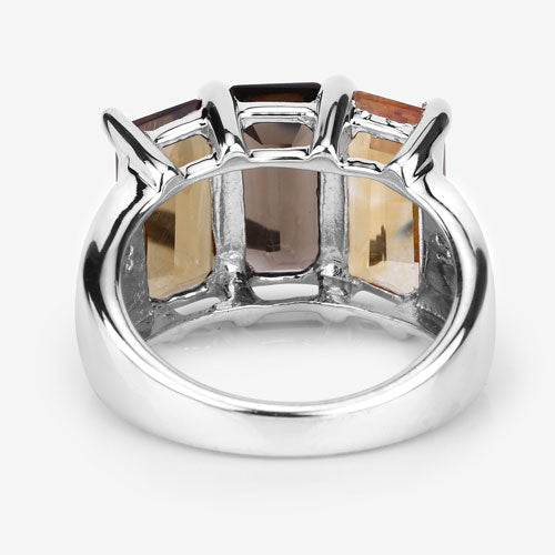 8.17 Carat Genuine Multi Stones .925 Sterling Silver Ring - Rings - Custom Crafting Alliance, LLC