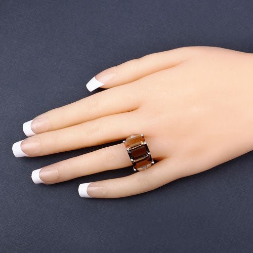 8.17 Carat Genuine Multi Stones .925 Sterling Silver Ring - Rings - Custom Crafting Alliance, LLC