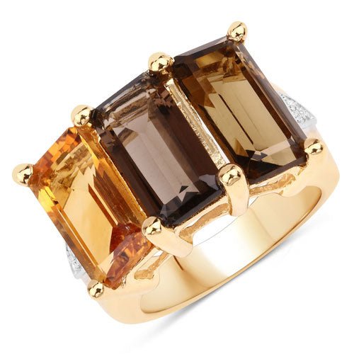 8.17 Carat Genuine Multi Stones .925 Sterling Silver Ring - Rings - Custom Crafting Alliance, LLC