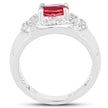 1.37 Carat Genuine Pink Topaz and White Cubic Zirconia .925 Sterling Silver Ring