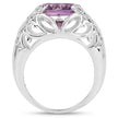 8.24 Carat Genuine Amethyst and White Topaz .925 Sterling Silver Ring - Rings - Custom Crafting Alliance, LLC