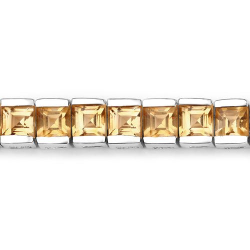 8.25 Carat Genuine Citrine .925 Sterling Silver Bracelet - Bracelets - Custom Crafting Alliance, LLC